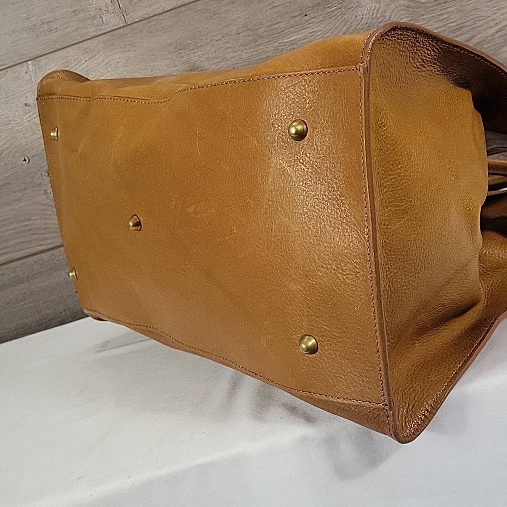 Large Pratesi Firenze Brown Italian Leather Tote Crossbody Bag - Picture 9 of 14
